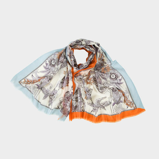 鑫缘 高端精纺羊绒斜纹大长巾 GD0020 商品图1