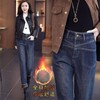 雀说加绒加厚牛仔裤女士新款小个子弹力直筒小脚烟管裤AL999 商品缩略图0