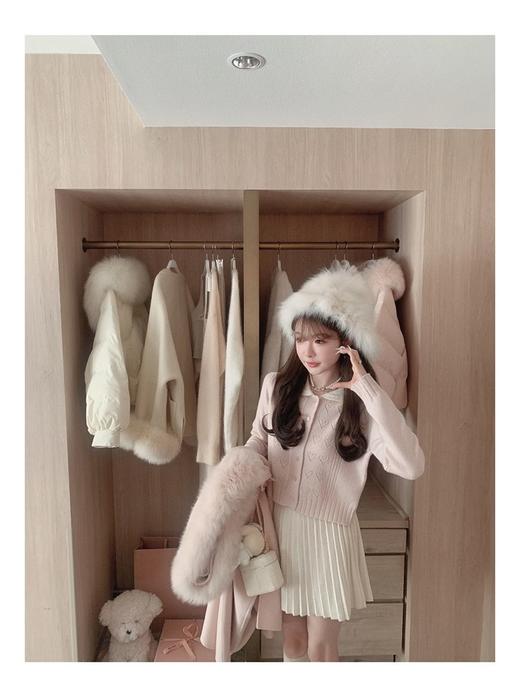 金蘑菇菇Tous les jours冬日宅物2.0/100wool 乖甜系爱心钩花内搭 商品图8