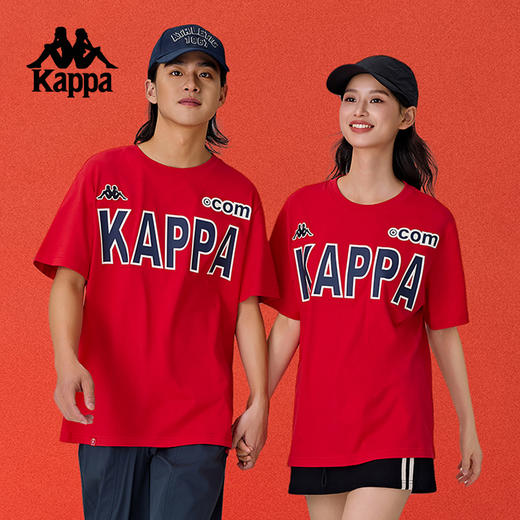 Kappa卡帕背靠背2025蛇年新年款运动短袖男休闲纯棉T恤女针织上衣K0FW2TD39 商品图0