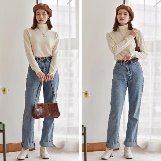 7天内安排发出  雪莲集团旗下老牌国货红莲羊绒衫，纯羊绒长袖针织毛衣 圆领220g/樽领200g 商品图3