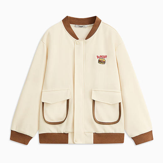 【MQD】童装男大童春新款学院风汉堡撞色休闲运动棒球领外套 商品图4