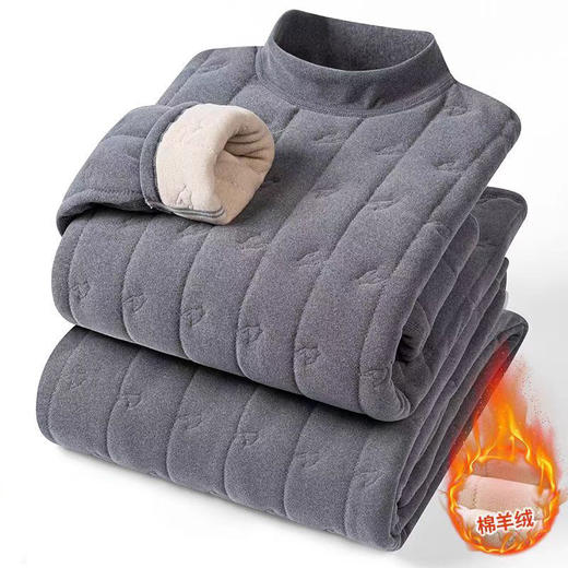 雀说 【绵羊毛四层加厚】秋冬季男女家居服套头保暖内衣套装 商品图0
