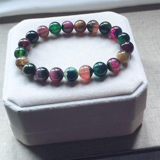 8mm-9mm单圈老矿西瓜碧玺手串 商品图2