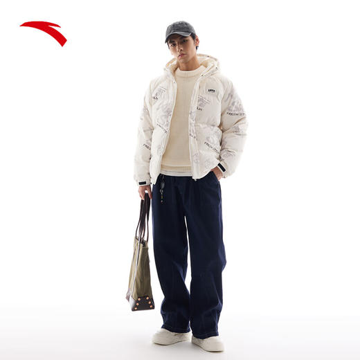 安踏（ANTA）速暖羽绒服 男女同款冬季保暖防风防泼水连帽羽绒风衣服172448901 商品图2