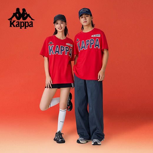 Kappa卡帕背靠背2025蛇年新年款运动短袖男休闲纯棉T恤女针织上衣K0FW2TD39 商品图4