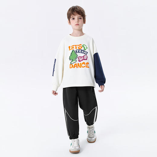 【MQD】童装男大童春新款学院风基础百搭条杠休闲长裤 商品图2