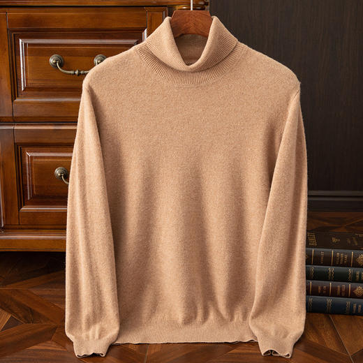 红览 100%纯羊毛衫男士高领宽松套头毛衣NH02 商品图7