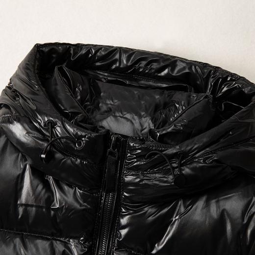 丁摩 290g白鹅绒羽绒服秋冬男女爆款黑金连帽休闲短款外套4ZF-2306 商品图3