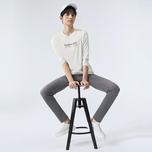 柒牌圆领长袖T恤男2025春季新款时尚潮流中青年印花打底休闲上衣128T71820 商品图3