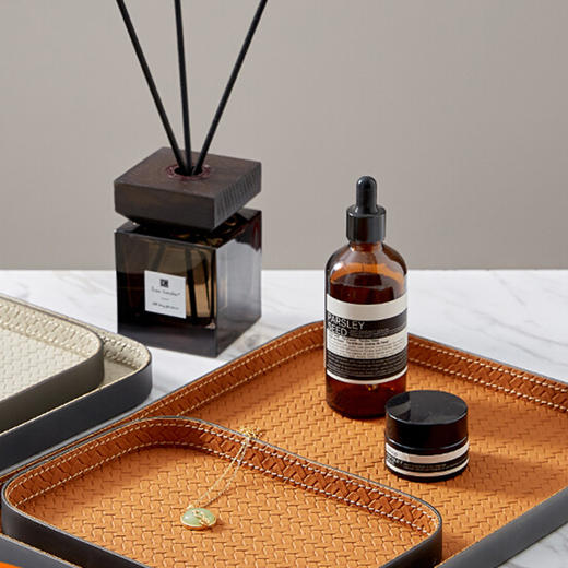 【3色可选】娜家皮纹托盘 商品图0