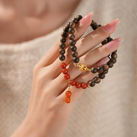 【好事花生·沉香南红双圈手串】敦煌福泽小众轻奢祈福沉香手串