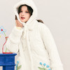 两三事纯真花魅2024冬季新款立体花朵毛绒口袋可拆帽子棉衣外套女 商品缩略图1