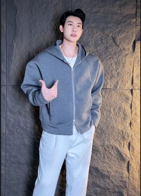 秋季短款美式复古连帽开衫卫衣纯色宽松简约百搭时尚长袖卫衣