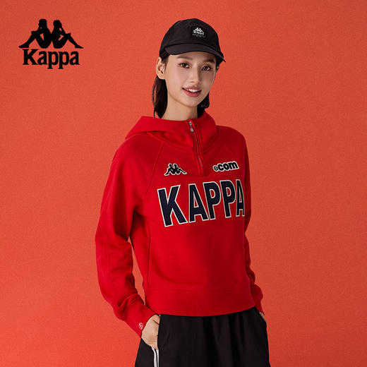Kappa卡帕背靠背2025蛇年新年款半拉链运动卫衣女针织套头衫上衣K0F22MT38 商品图1