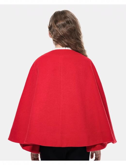 【春上新】【3.8折】8楼琳麦罗 LYNNMILO  红色毛呢圆领A摆斗篷 吊牌价：1398元     活动价：531元 商品图4
