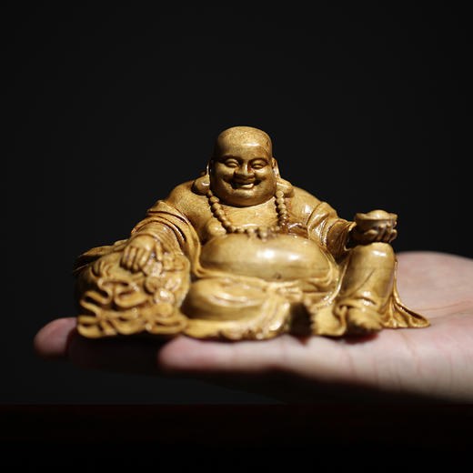 工艺美术师吴善钊出品金丝楠弥勒摆件 商品图3