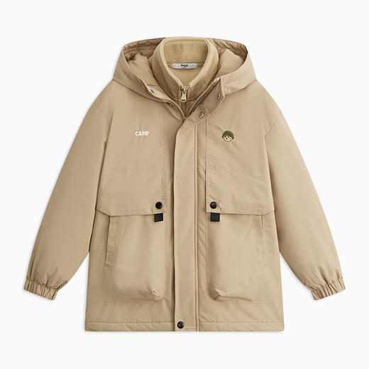 【MQD】童装三防男大童冬新款户外大口袋保暖防风连帽棉服 商品图4