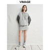 VIMAGE纬漫纪棉质舒适美式休闲百搭灰色短裙半身裙春季新款V2306901 商品缩略图1