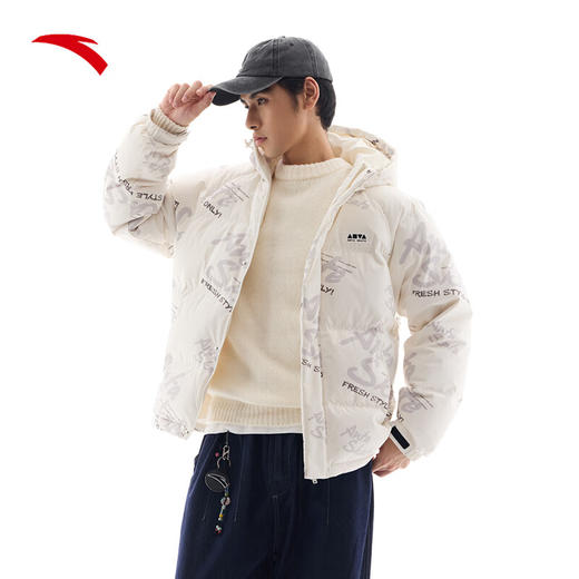安踏（ANTA）速暖羽绒服 男女同款冬季保暖防风防泼水连帽羽绒风衣服172448901 商品图0