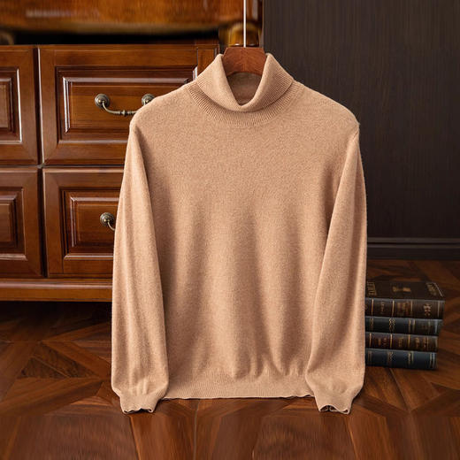 红览 100%纯羊毛衫男士高领宽松套头毛衣NH02 商品图1
