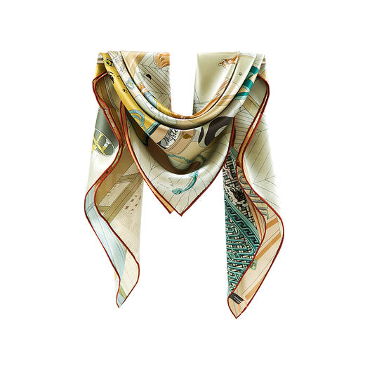 高端真丝双面喷绘方巾   GD0016 商品图9