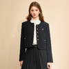 经典优雅小香风学院风短款外套女秋高级感徽章扣提花外套V3442507 商品缩略图2