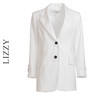LIZZY早秋高级行政职业女长袖修身开叉OL职业西装白色外套7867 商品缩略图4