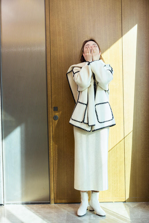 优雅法式高弹直筒裙 商品图0