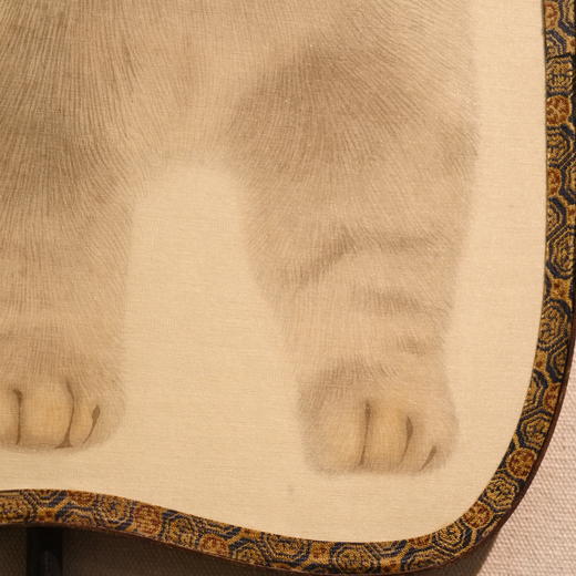 罗玉鑫扇面国画27x27CM《扇面·兔狲（2）》一手绘扇面工笔国画作品[原作编号GH0395] 商品图5