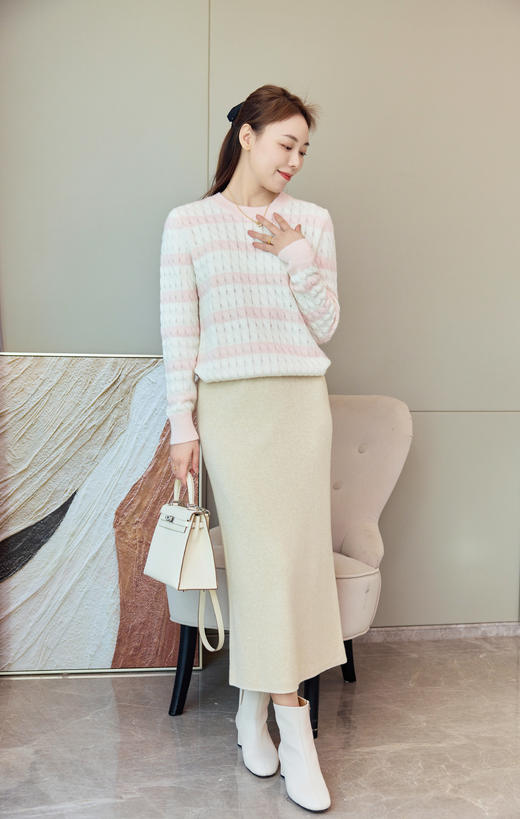 优雅法式高弹直筒裙 商品图4