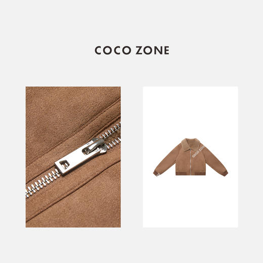 COCO ZONE 冬季复古美式拼接翻领保暖外套 CC2D3074 商品图6