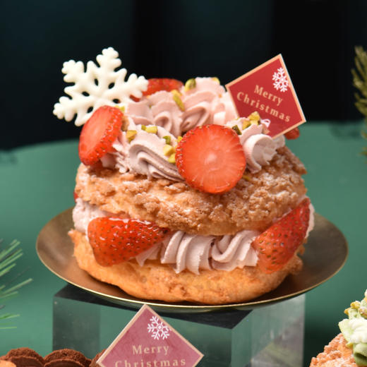 草莓车轮泡芙（圣诞款） 商品图0