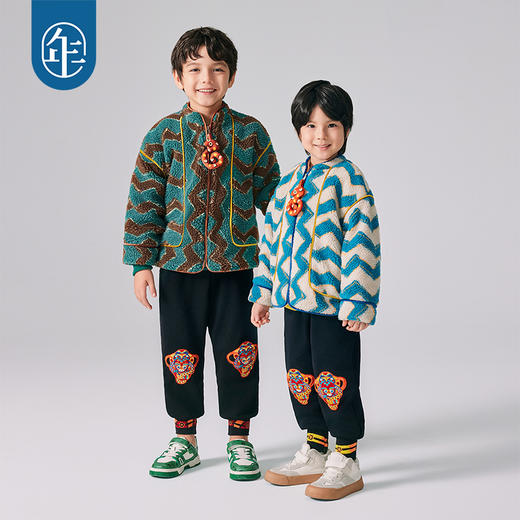 年衣童装儿童唐装外套2024冬季新品男女童新中式国风摇粒绒上衣N4244561D03 商品图2