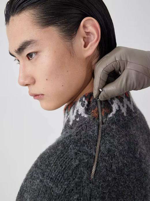 Simple Project/M24199/费尔岛民族图案侧拉链高领毛衣 商品图3