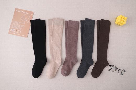 【金蛇献瑞】女士棉质及膝小腿袜颜色随机（黑 咖）1双/份【NB】 商品图0