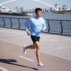 多威运动上衣立领半门襟男士吸湿速干长袖T恤2342450