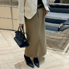 【顺丰包邮】10006 洛诗琳秋冬设计感长款羊毛高腰直筒半身裙610 商品缩略图0