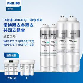  Philips/飞利浦F400-D1/F1净水器常换第一节第二节各两支共四支滤芯组合