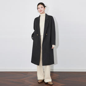 【高货wl】全新升级【铂金会员588/天猫799/差价211】(34655) 洛诗琳秋冬绵羊毛西装领双面呢宽松大衣高级感气质外套女