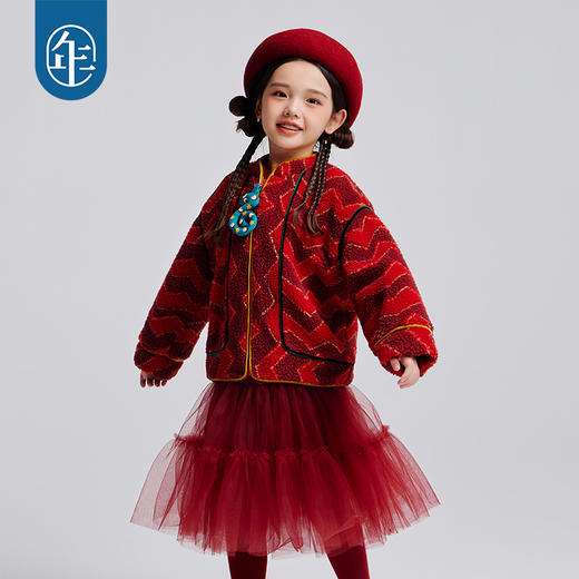 年衣童装儿童唐装外套2024冬季新品男女童新中式国风摇粒绒上衣N4244561D03 商品图0