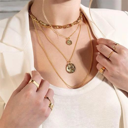 Monica链条麋鹿金币毛衣链项链 商品图12