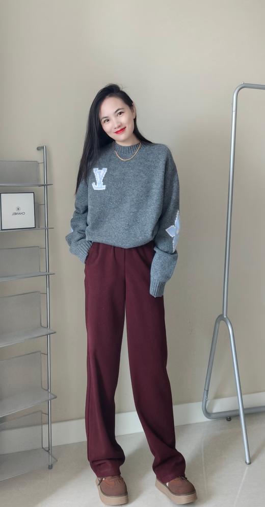 新款含650g醋酸羊毛厚款松紧腰年糕显瘦直流裤 商品图10