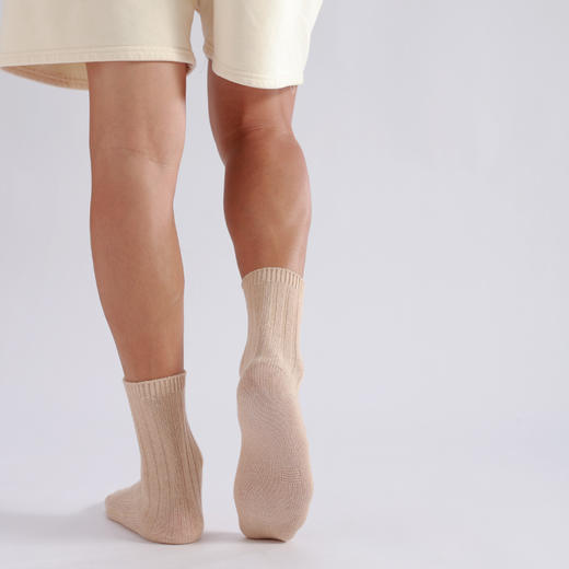粗线中筒袜 | 浅棕色男女均码 天然彩棉有机棉纱织造 吸汗 秋冬 小亘【贴身衣物一经售出非质量问题不退不换】 商品图6