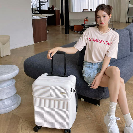 途帮TOBOOG前开口PC拉杆箱轻音万向轮充电接口旅行箱登机箱20英寸2106 商品图8