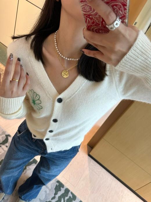Monica链条麋鹿金币毛衣链项链 商品图7