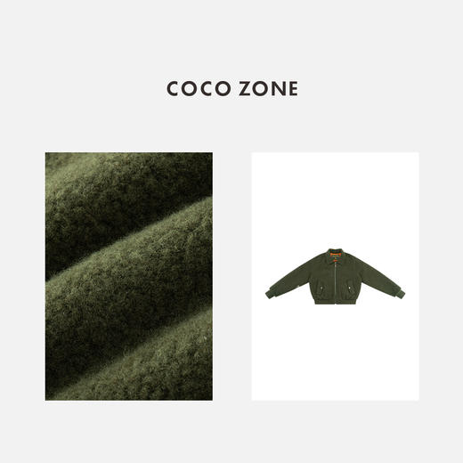 COCO ZONE 秋冬时尚翻领拉链外套高级感百搭上衣CC1C2215 商品图2