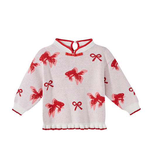 笛莎Deesha 童装女童毛衣2024冬新款新年“年年有鱼”系列毛衣 商品图4