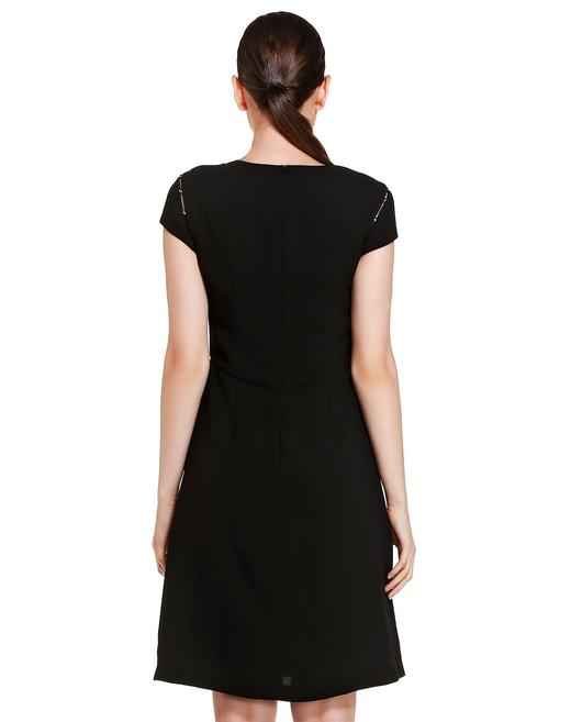 4894415523164 JOAN&DAVID 新品 黑色优雅都市盖肩袖连衣裙 商品图2