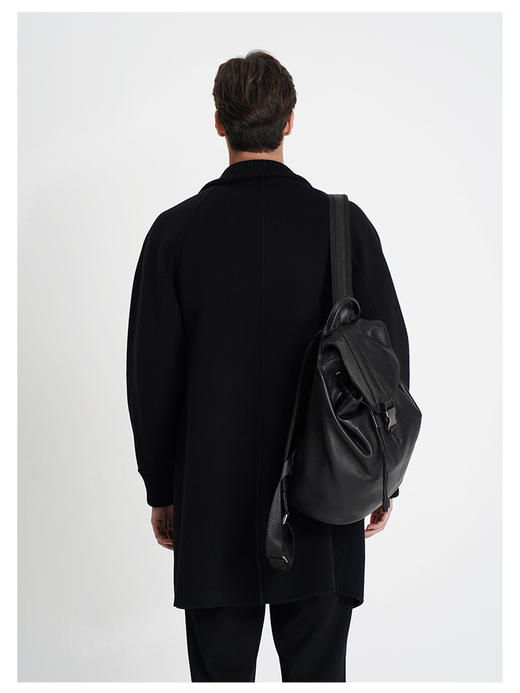 callisto大师系列黑色绵羊毛大衣 商品图4